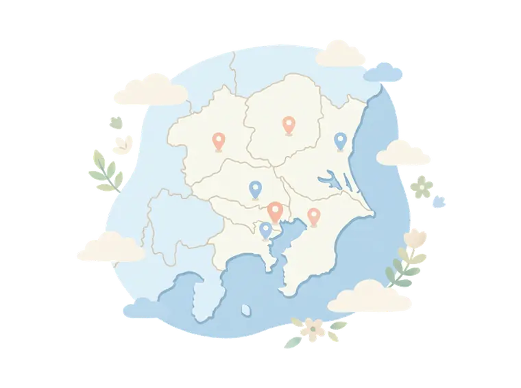 町田を拠点に日本全国へ対応するエリアマップ